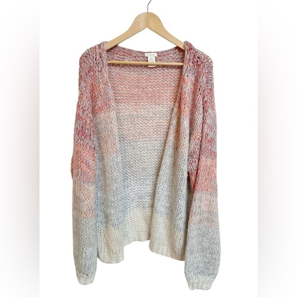 Sundance Ombre Wool Blend Knit Chunky Boho Hippie Open Front Cardigan Size M/L - Picture 6 of 7
